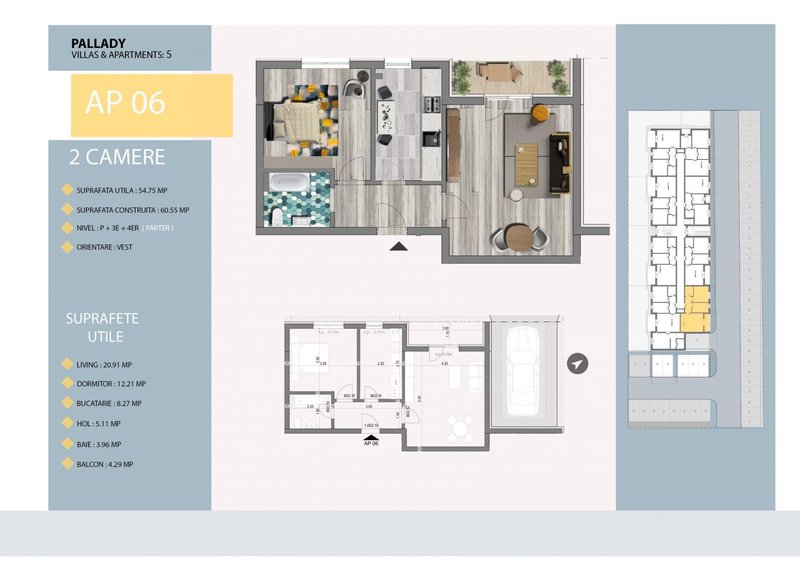 Pallady apartments dezvoltator 2 camere Parter